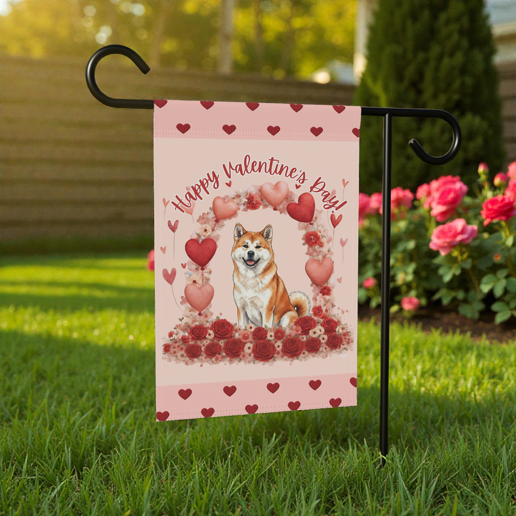 Valentine’s Day Akita Garden Flag