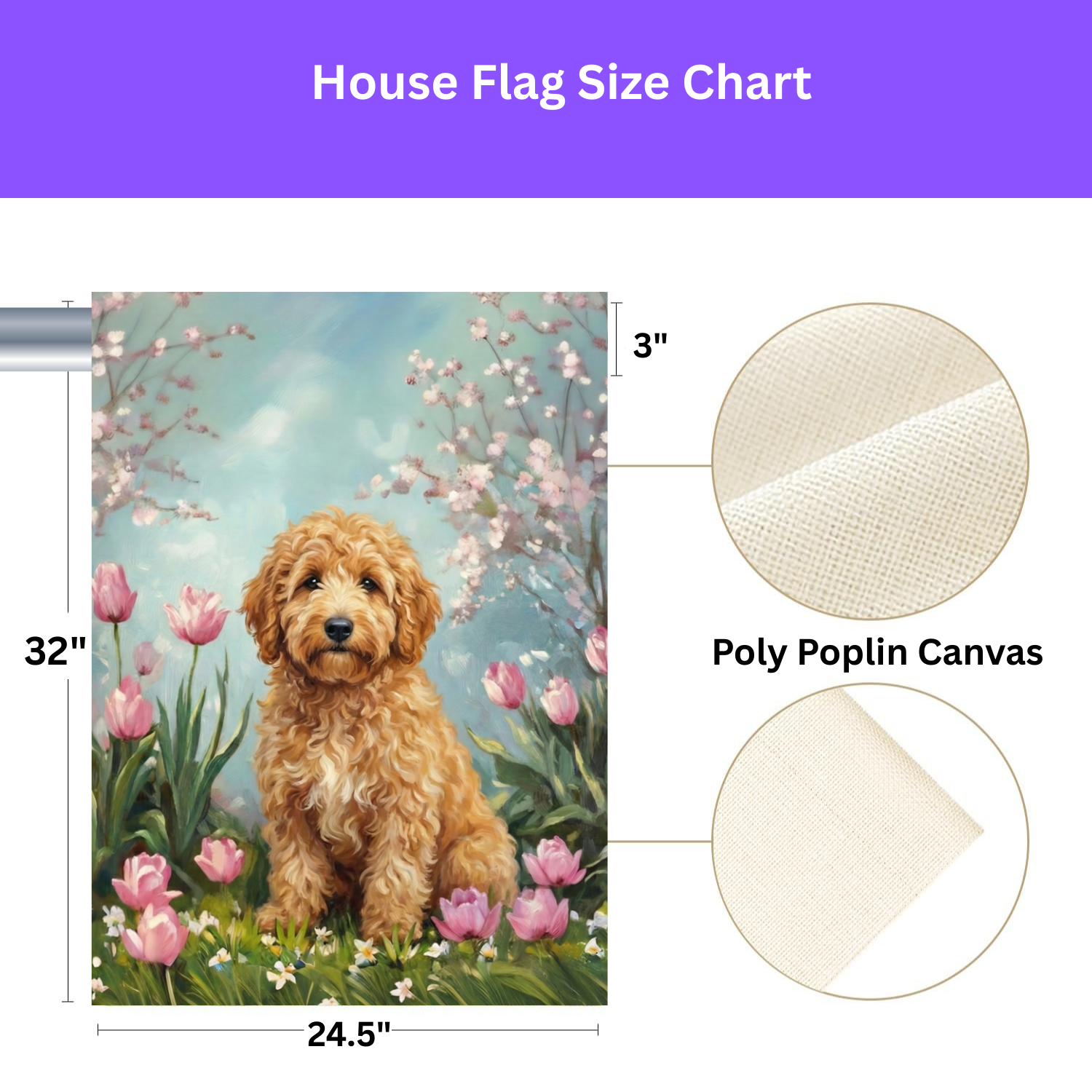 Golden Noodle in the Tulips Spring Garden Flag - porch decor - Dragonfire Gardens