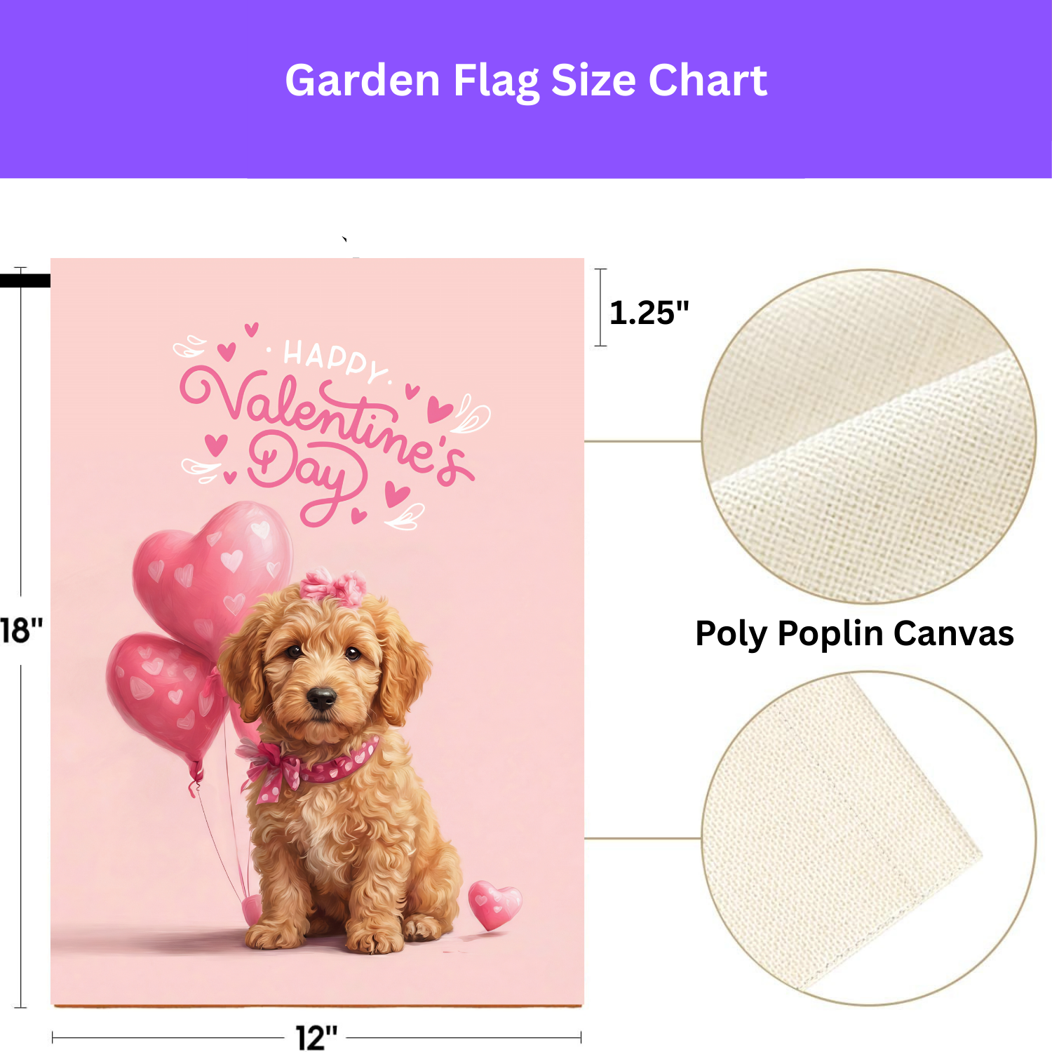 Golden Noodle Happy Valentine's Day Garden Flag - yard display - Dragonfire Gardens