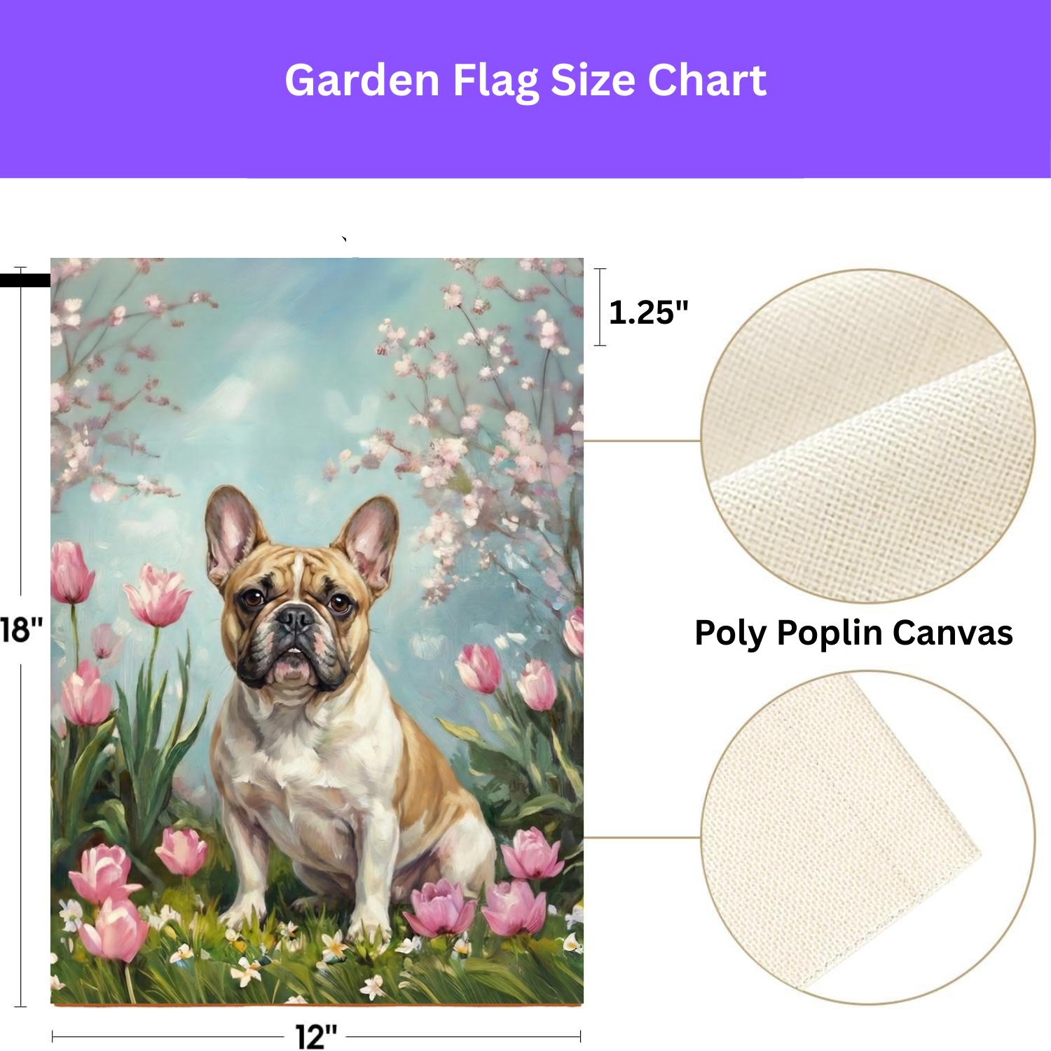French Bulldog in the Tulips Spring Garden Flag - porch decor - Dragonfire Gardens