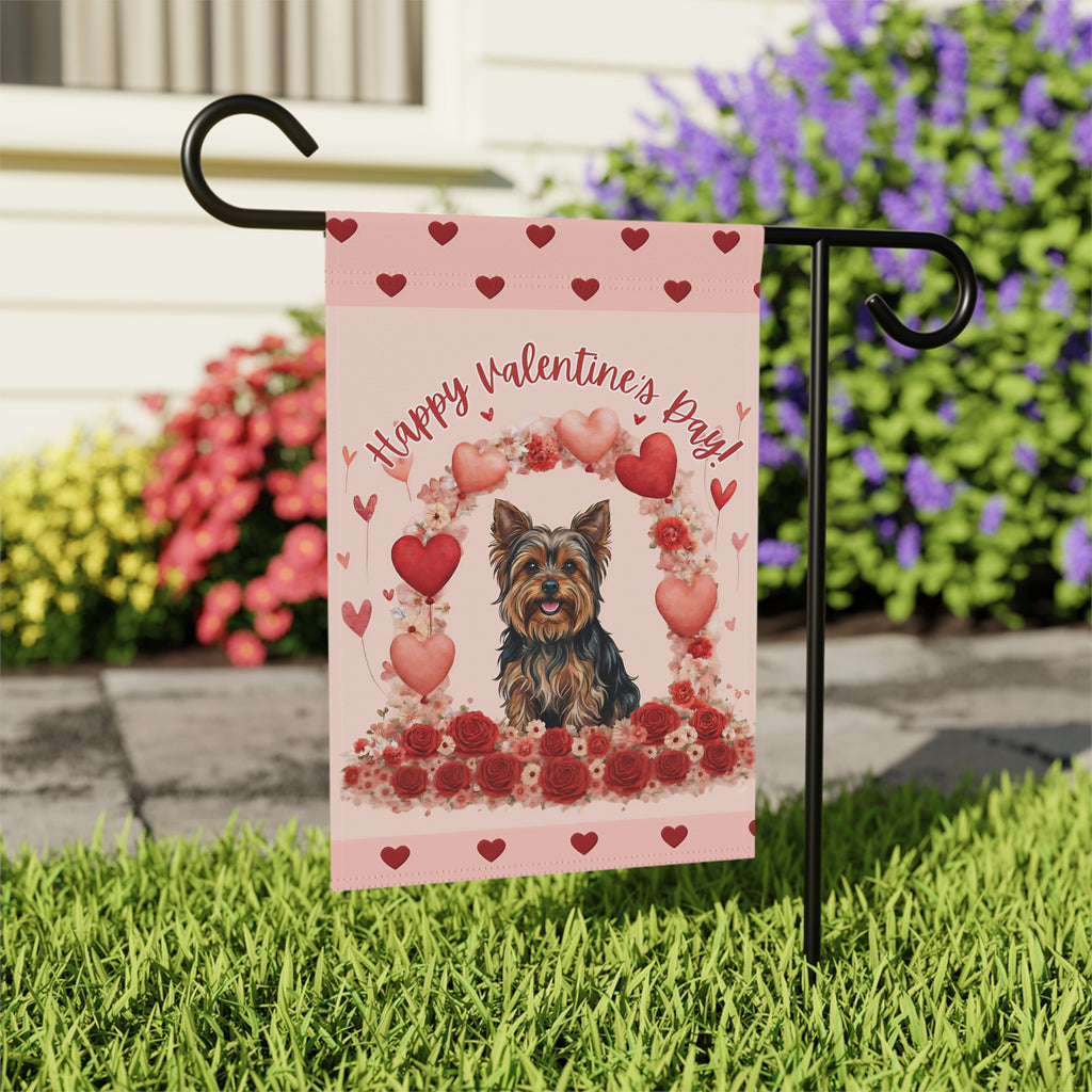 Valentine's Day Yorkshire Terrier Garden Flag