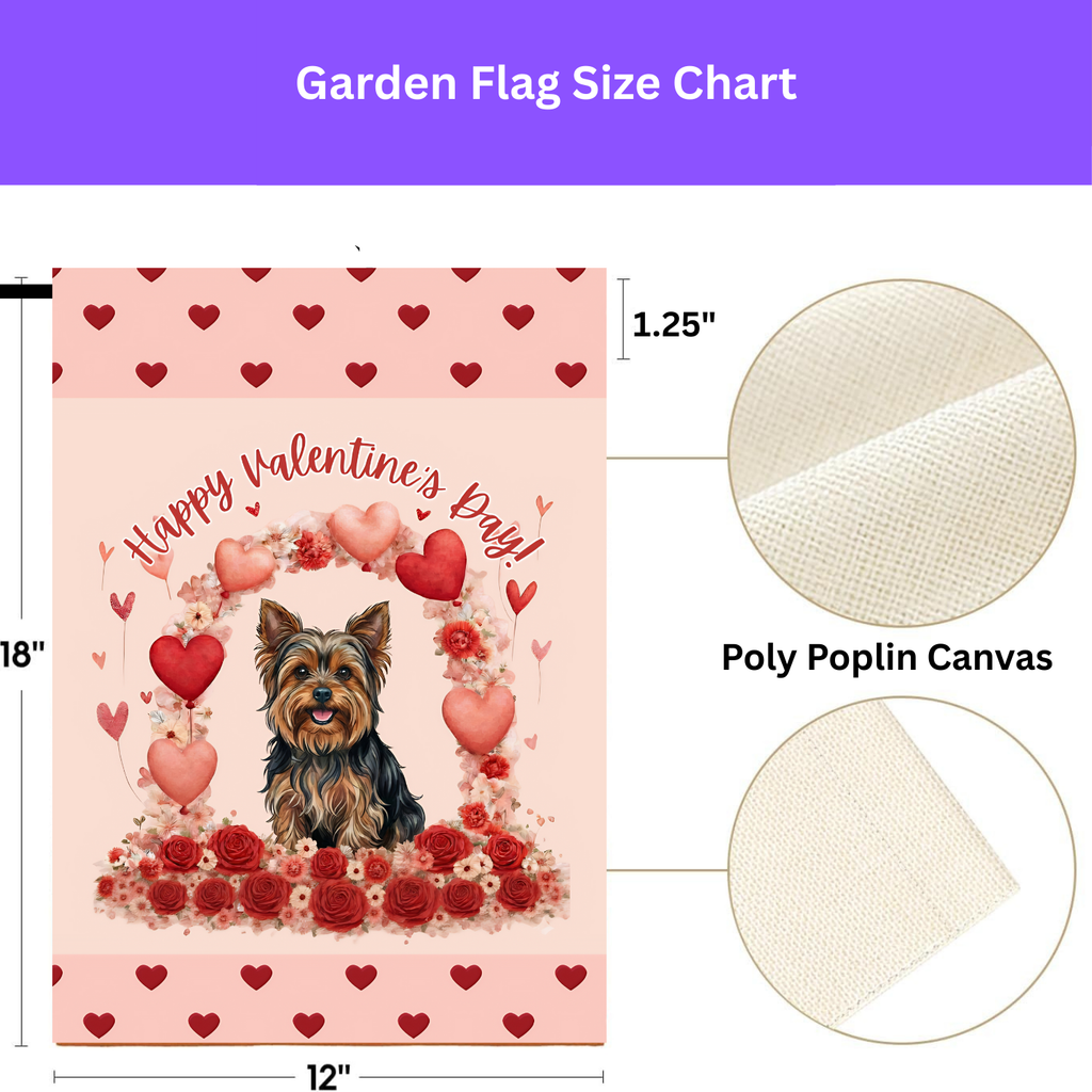 Valentine's Day Yorkshire Terrier Garden Flag