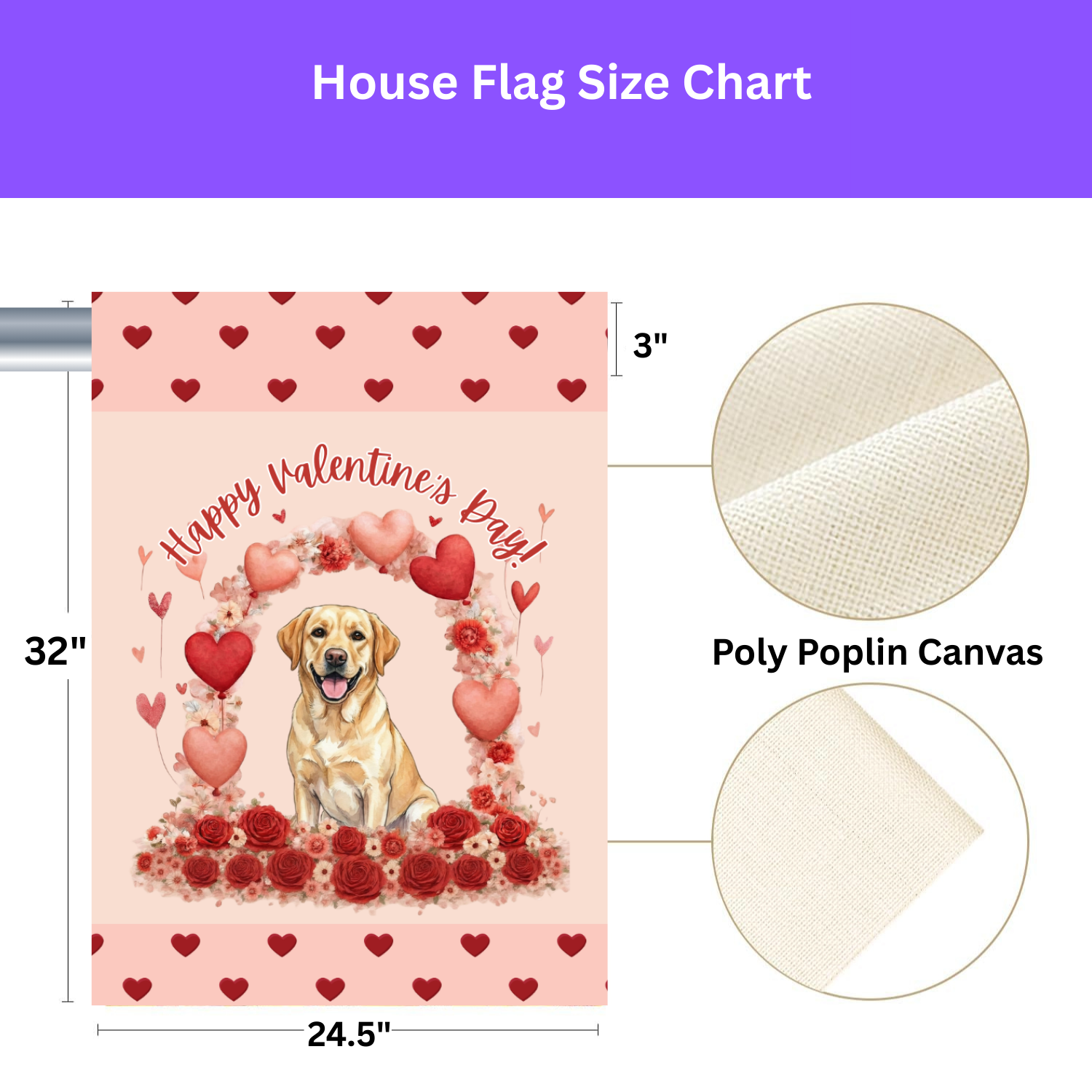 Valentine's Day Yellow Labrador Garden Flag