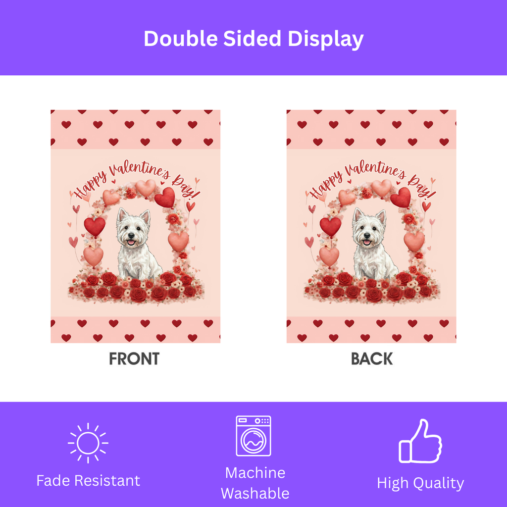 Valentine's Day Westie Garden Flag