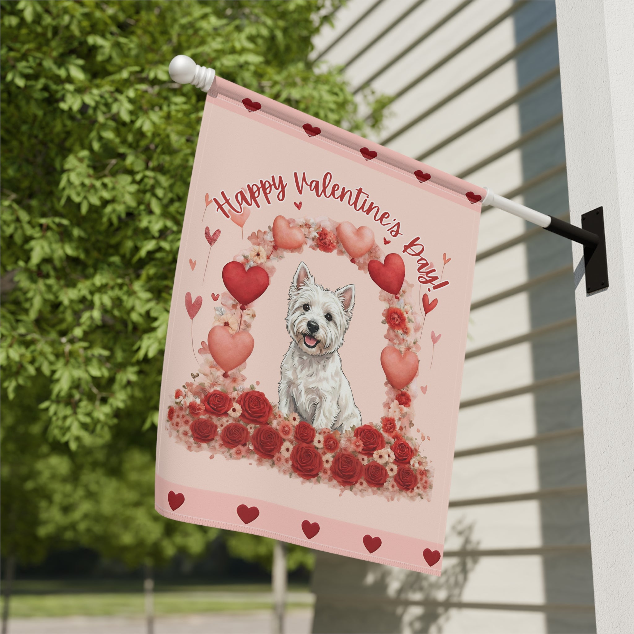 Valentine's Day Westie Garden Flag