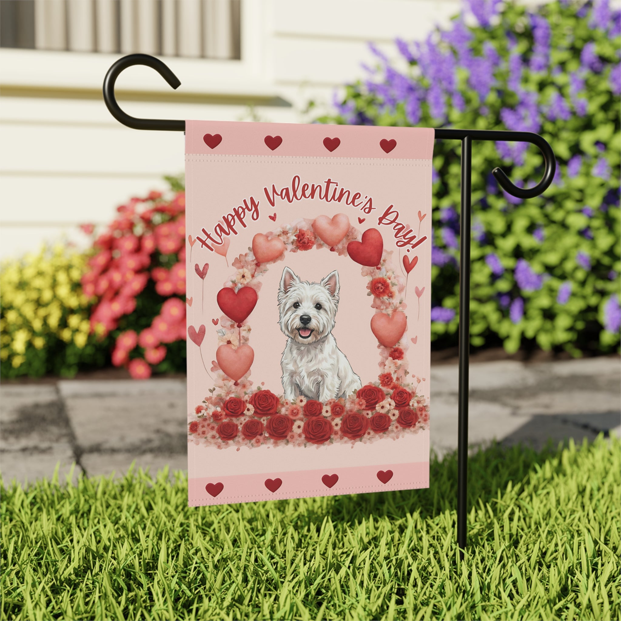 Valentine's Day Westie Garden Flag