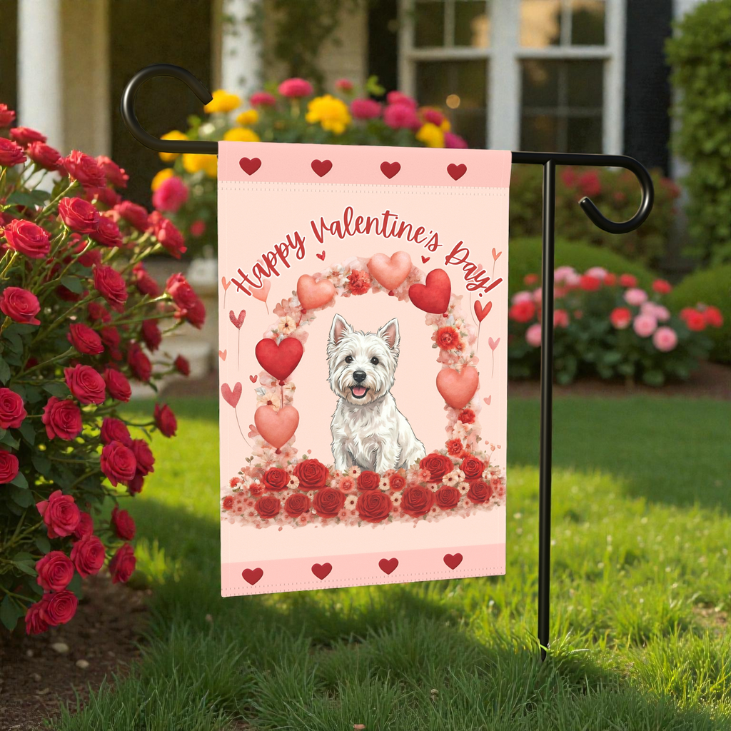 Valentine's Day Westie Garden Flag