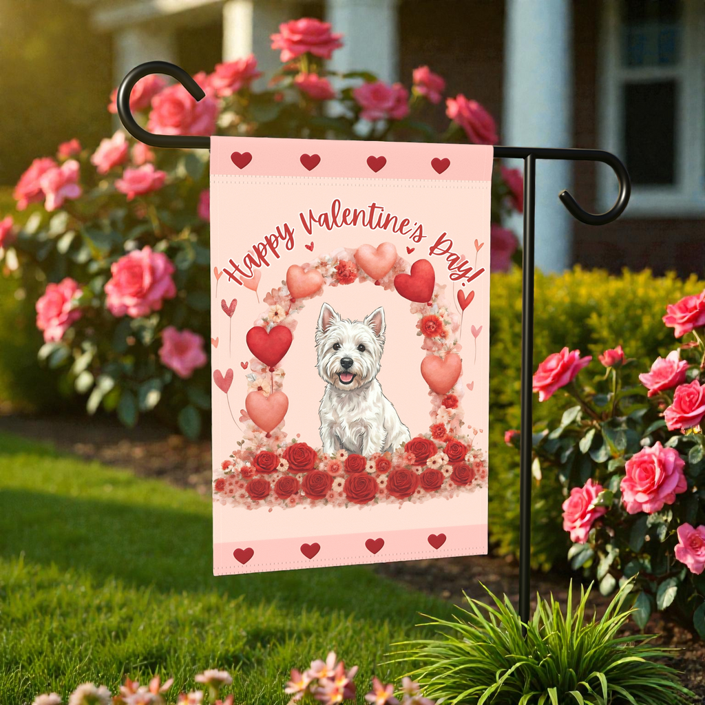 Valentine's Day Westie Garden Flag