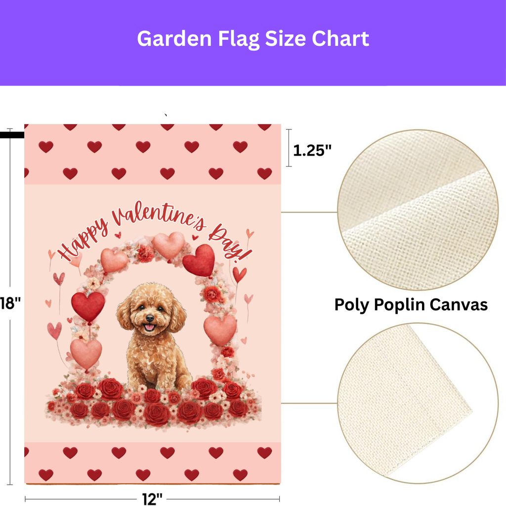 Valentine's Day Toy Poodle Garden Flag