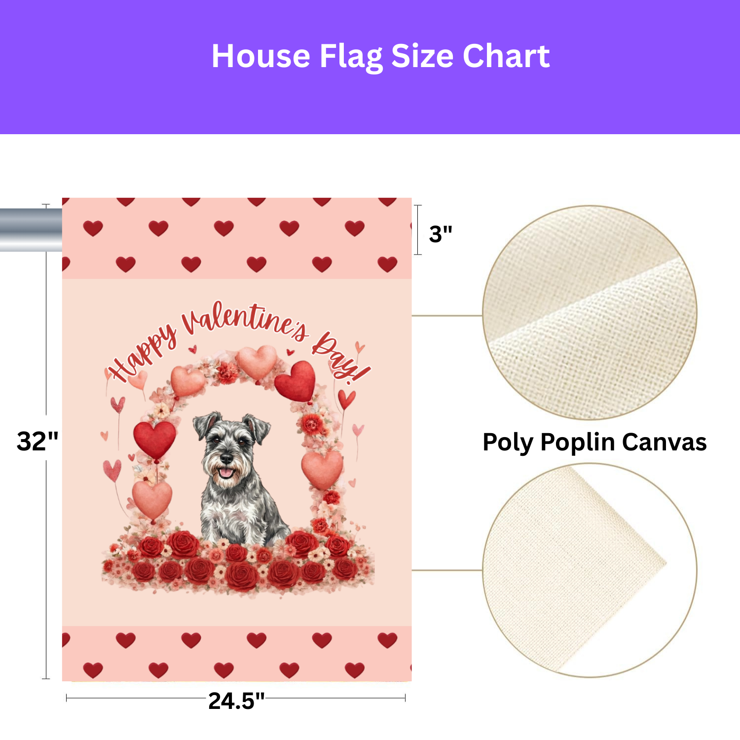 Valentine's Day Schnauzer Garden Flag