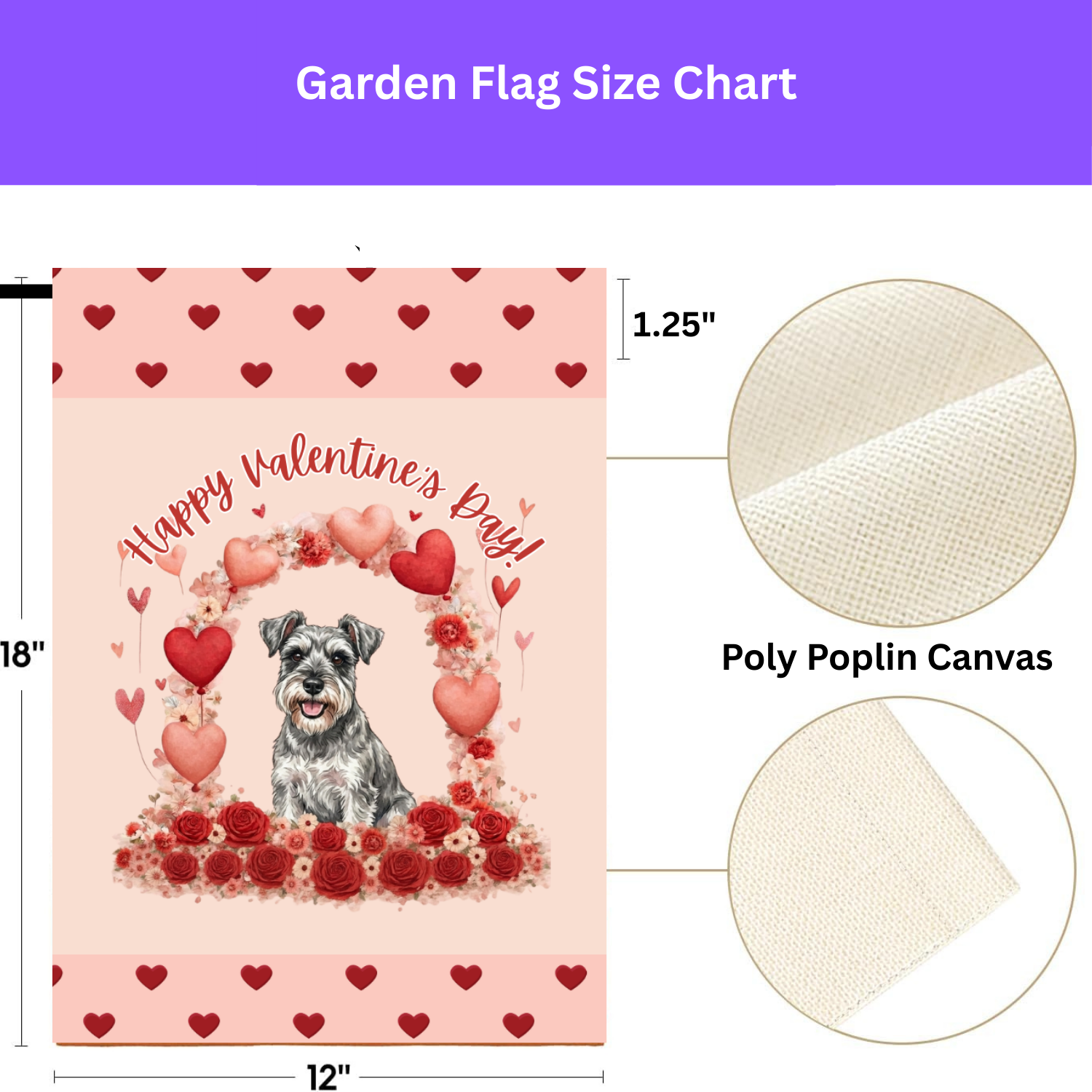 Valentine's Day Schnauzer Garden Flag