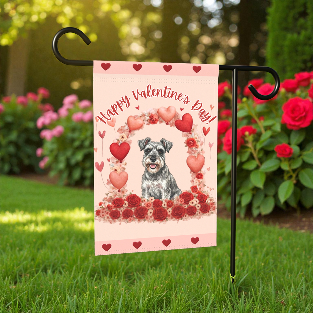 Valentine's Day Schnauzer Garden Flag