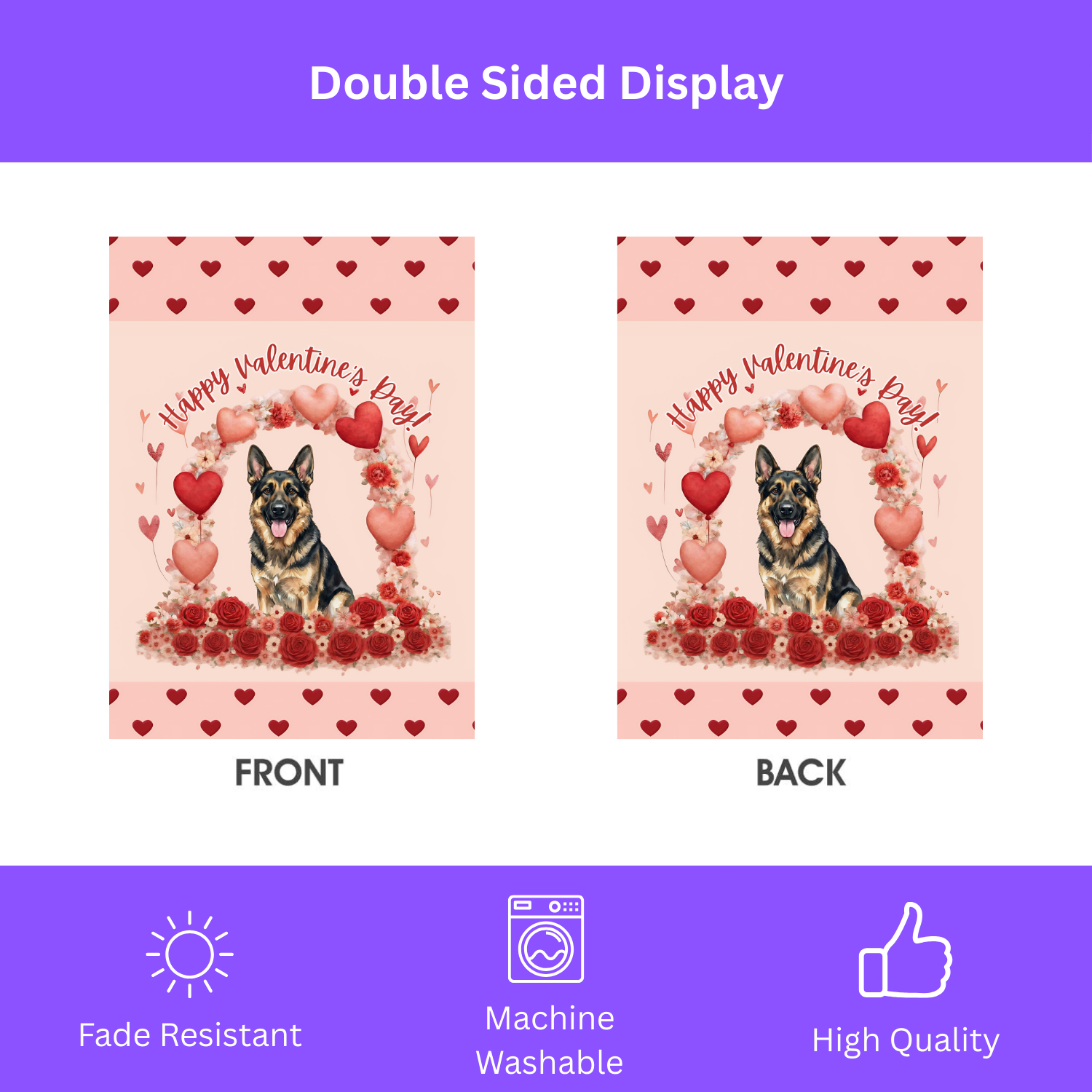 Valentine's German Shepherd Garden Flag