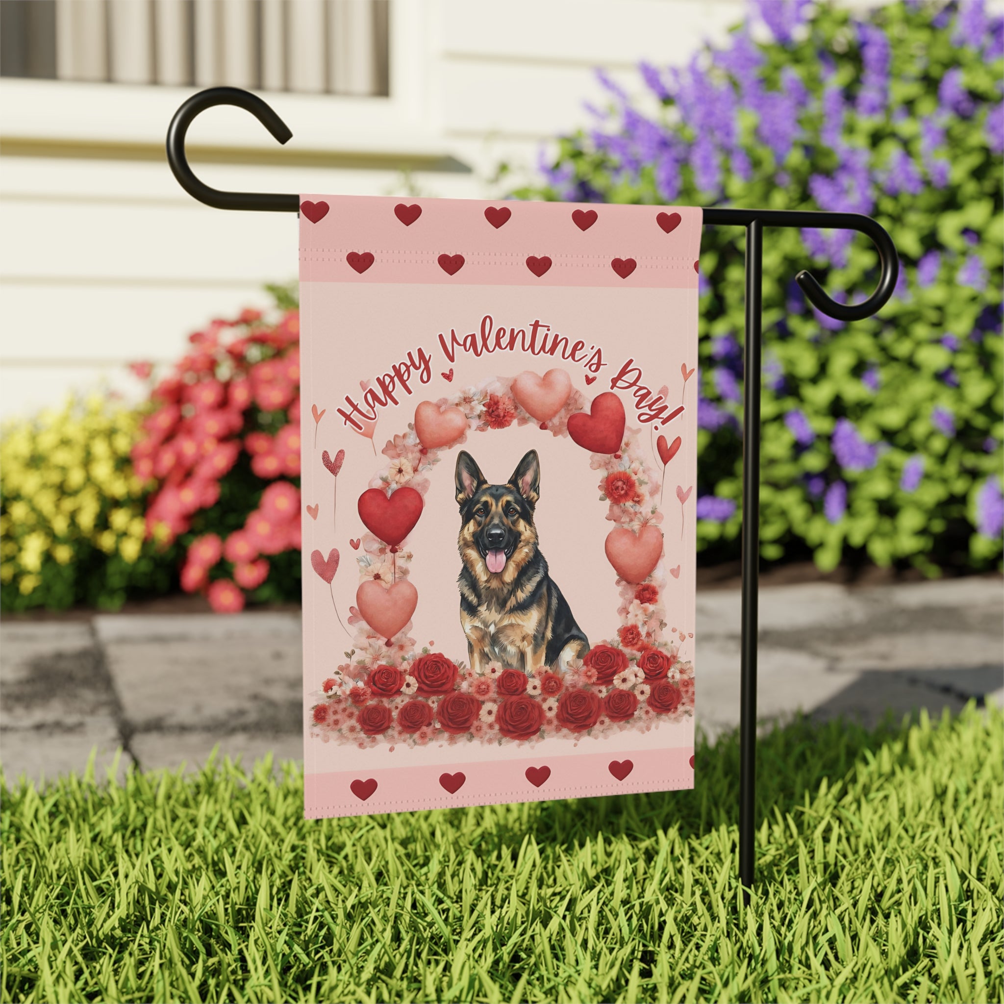 Valentine's German Shepherd Garden Flag