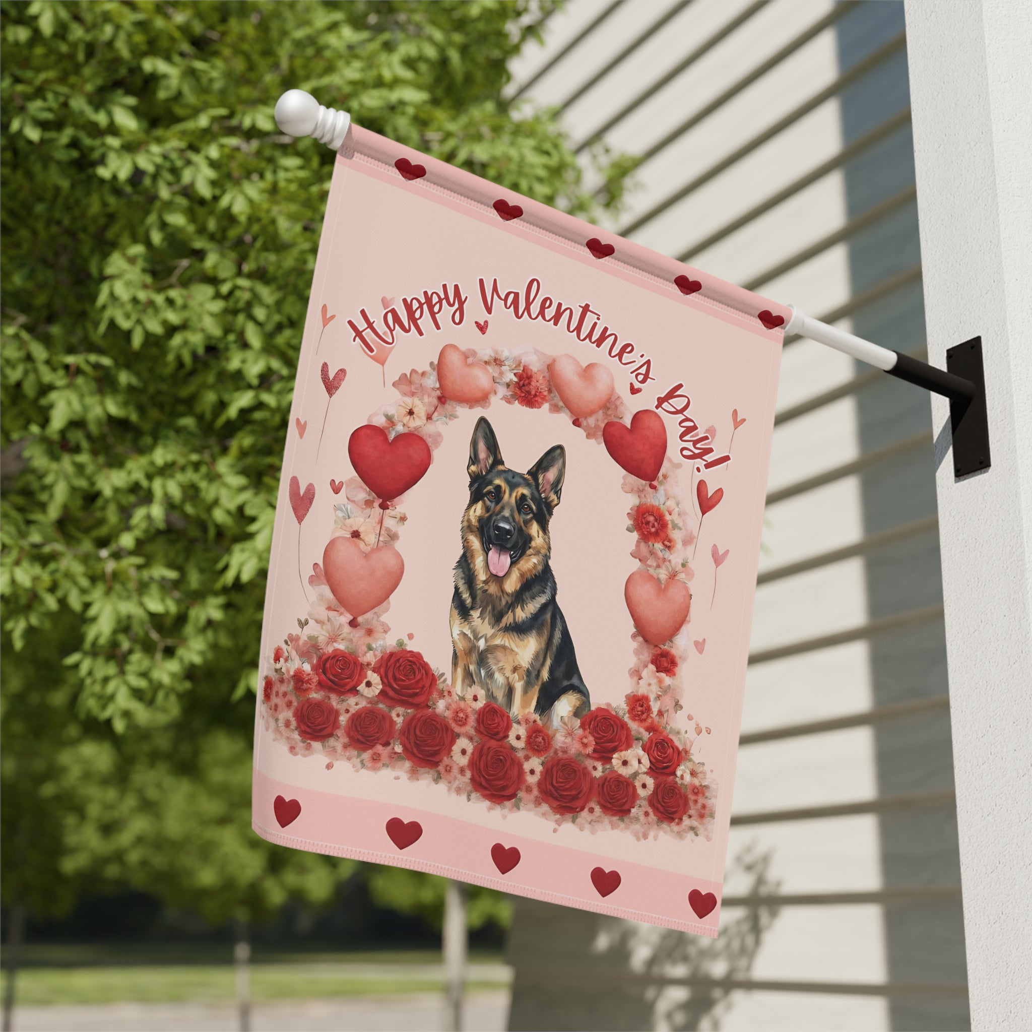 Valentine's German Shepherd Garden Flag