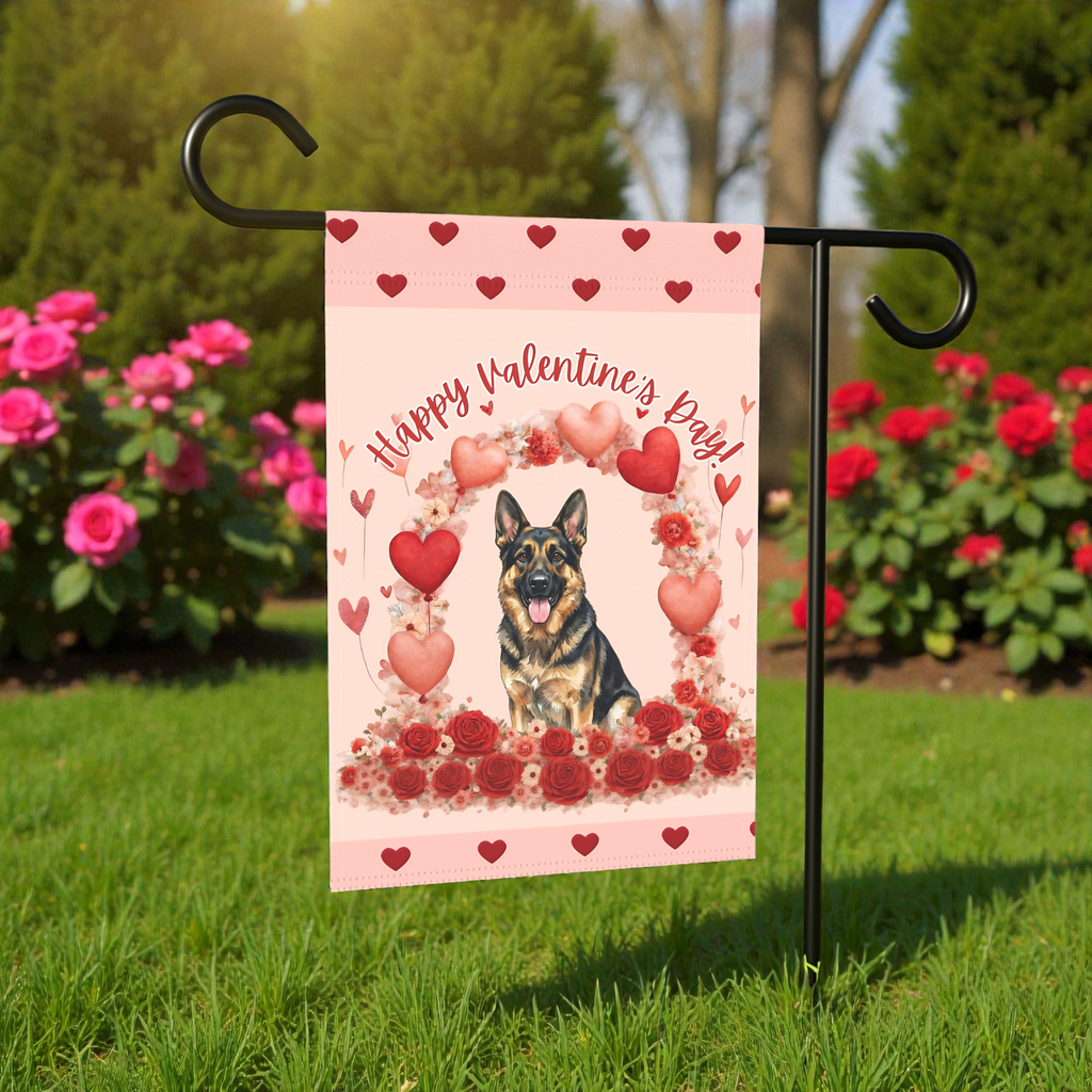 Valentine's German Shepherd Garden Flag