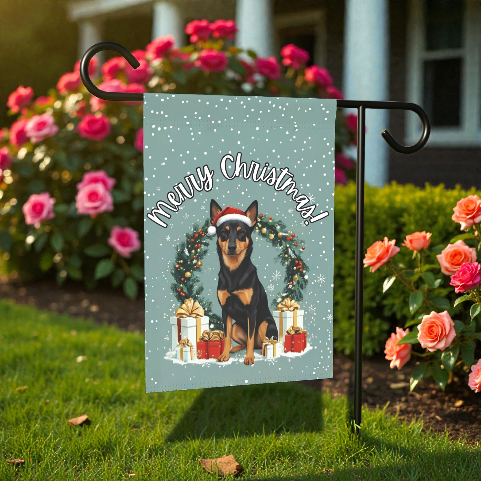 Christmas Australian Kelpie Garden Flag - porch decor - Dragonfire Gardens
