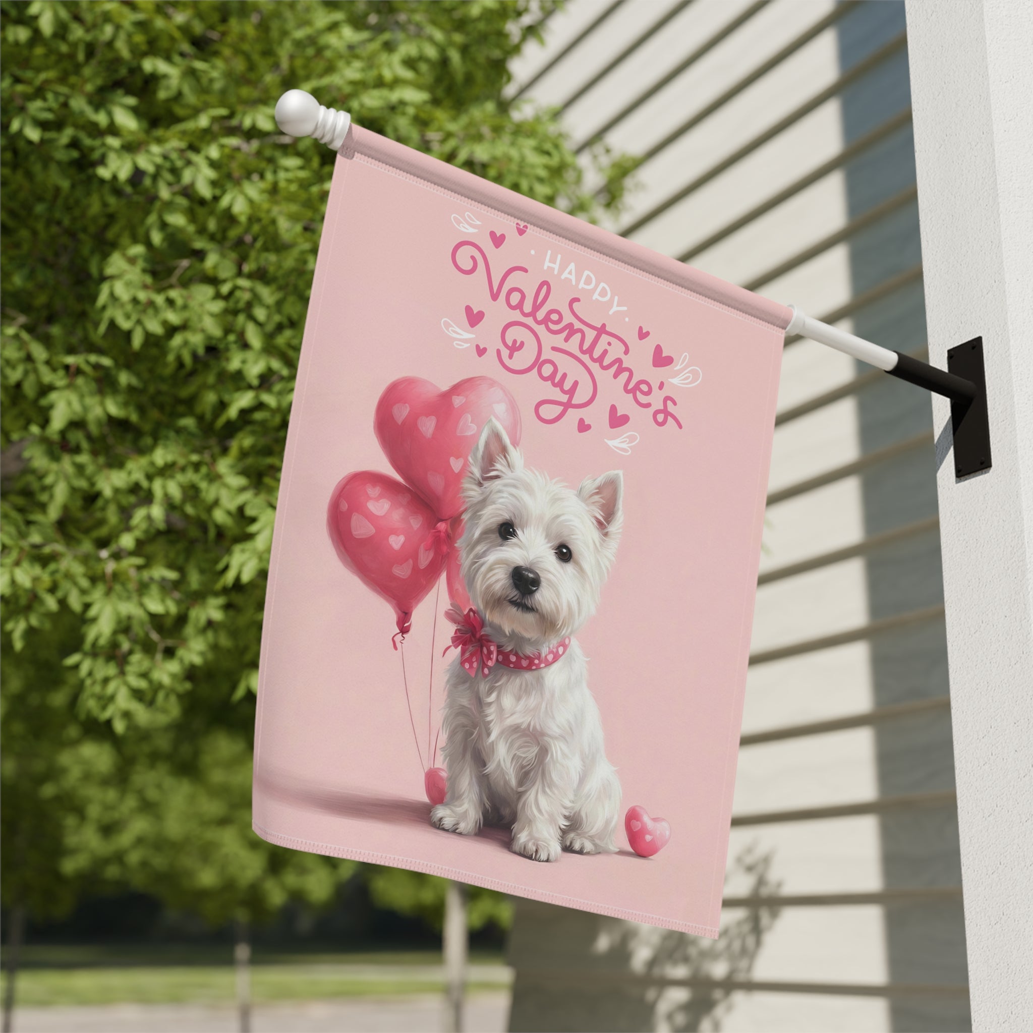 Westie Happy Valentine's Day Garden Flag