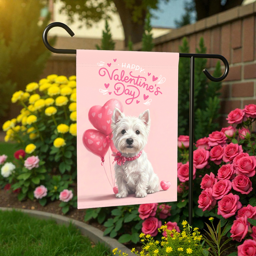 Westie Happy Valentine's Day Garden Flag