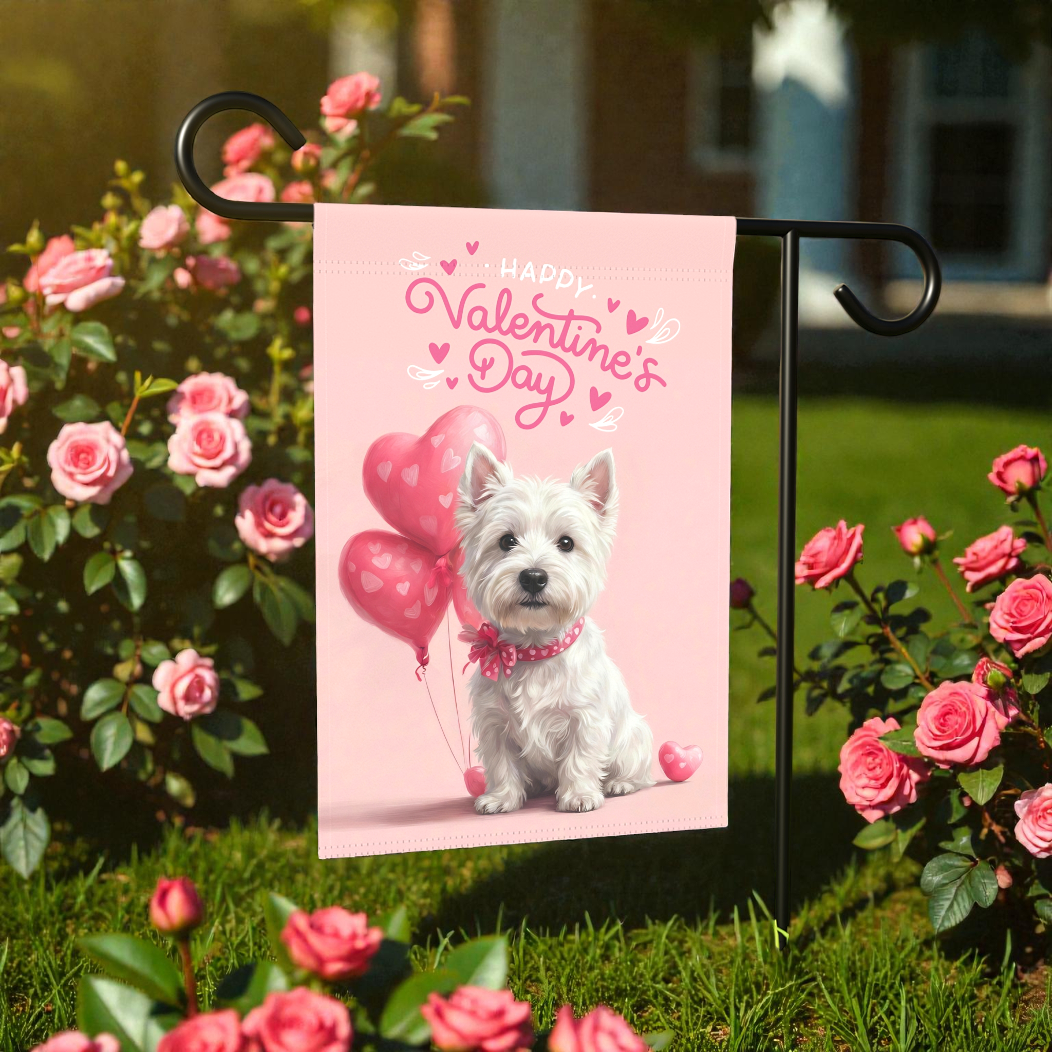 Westie Happy Valentine's Day Garden Flag