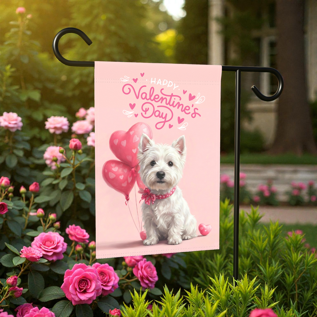 Westie Happy Valentine's Day Garden Flag
