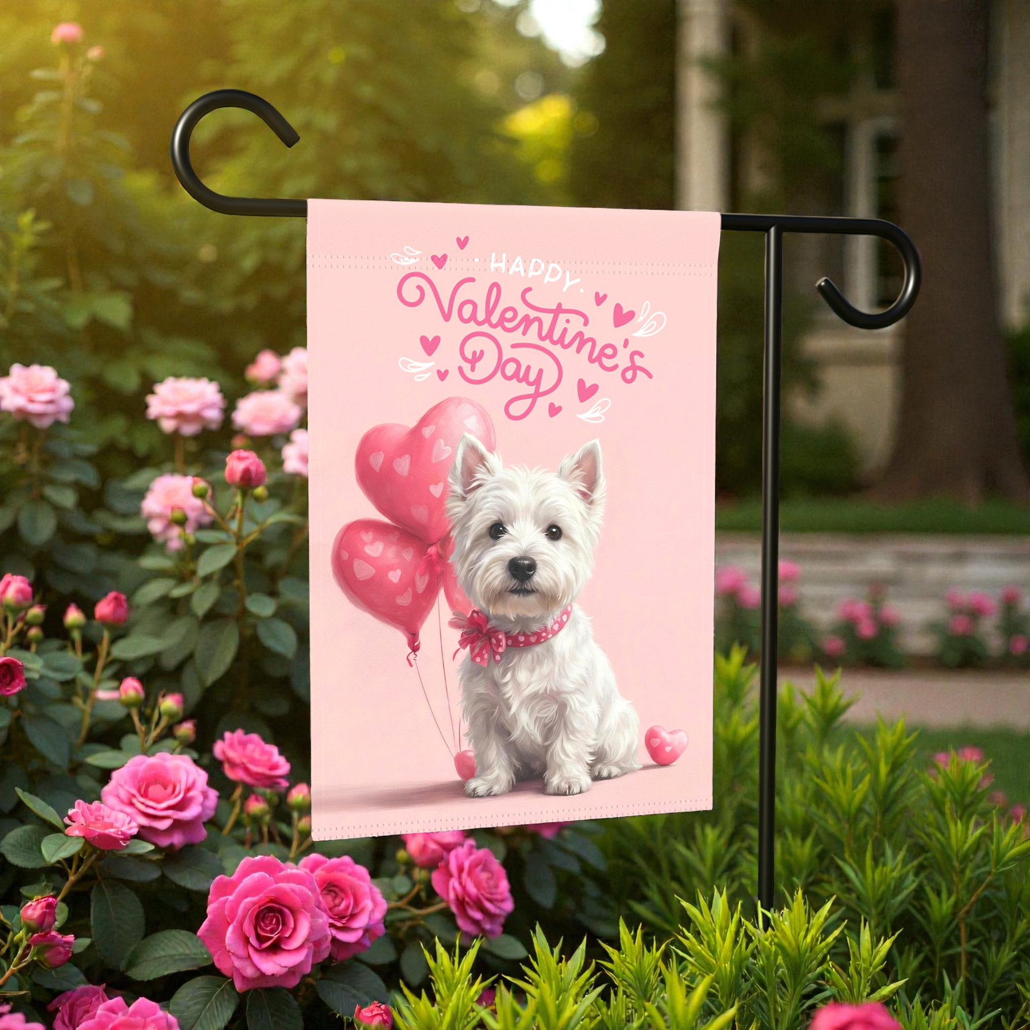 Westie Happy Valentine's Day Garden Flag