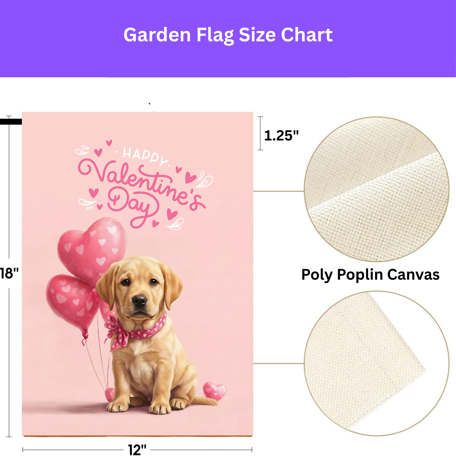 Yellow Labrador Puppy Happy Valentine's Day Garden Flag