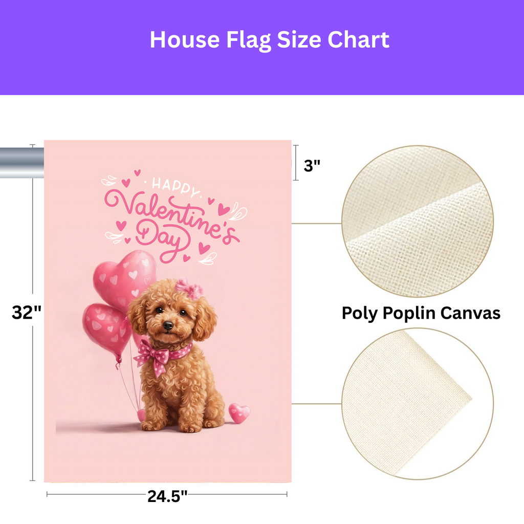 Toy Poodle Valentine's Day Garden Flag