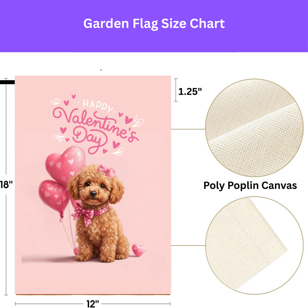 Toy Poodle Valentine's Day Garden Flag