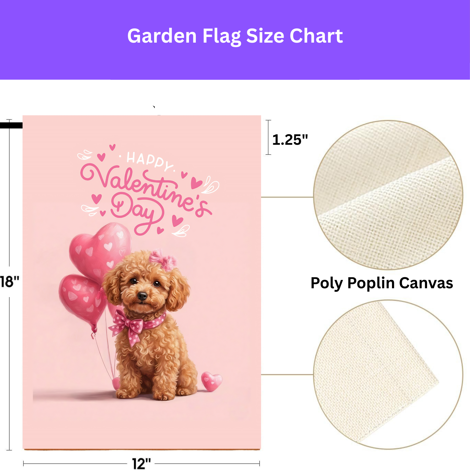 Toy Poodle Valentine's Day Garden Flag