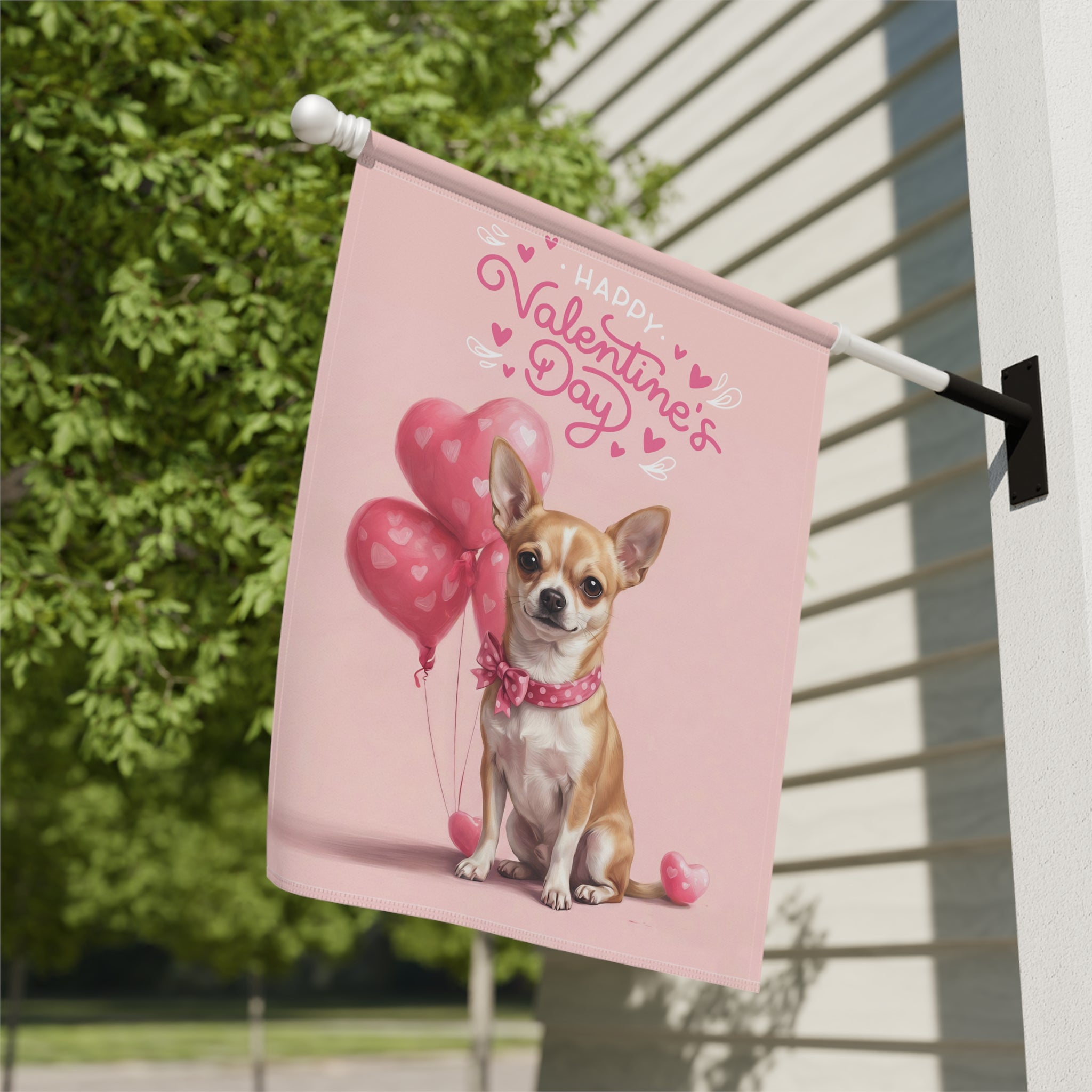 Short Haired Chihuahua Valentine's Day Garden Flag