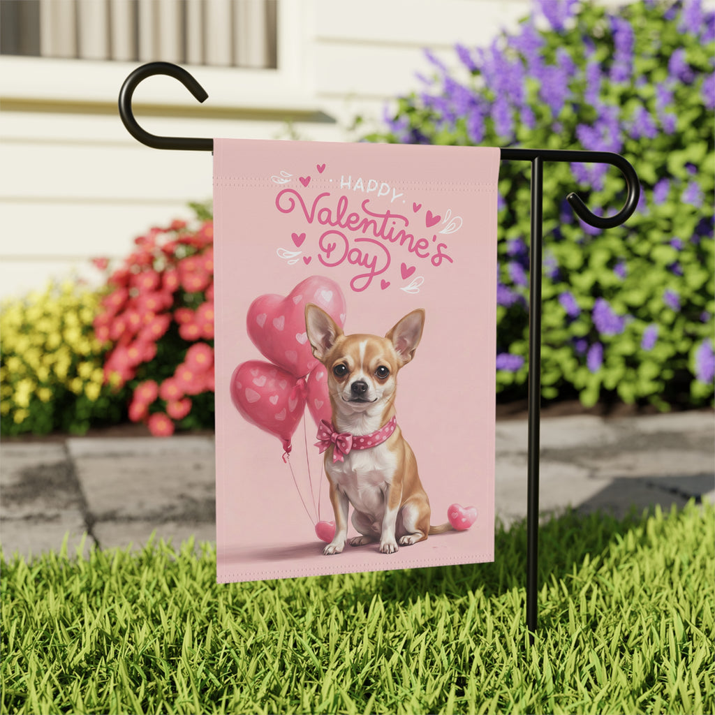Short Haired Chihuahua Valentine's Day Garden Flag