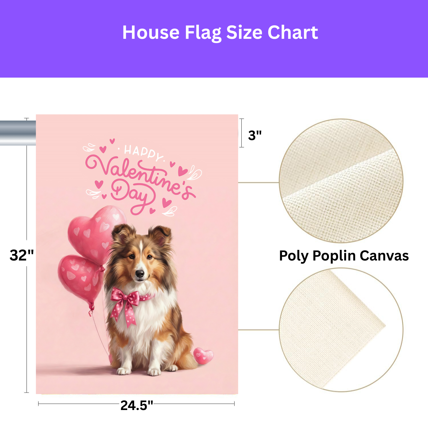 Sheltie Happy Valentine's Day  Garden Flag