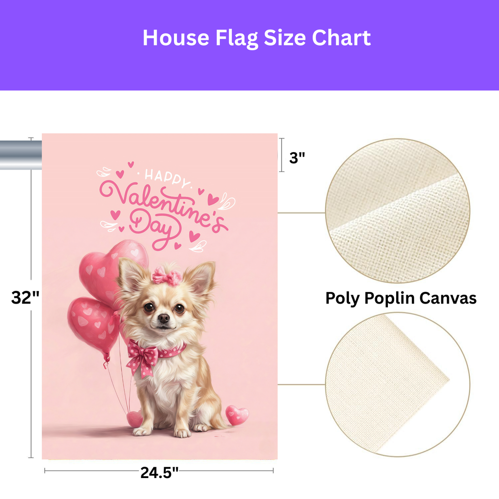 Chihuahua Happy Valentine's Day Garden Flag