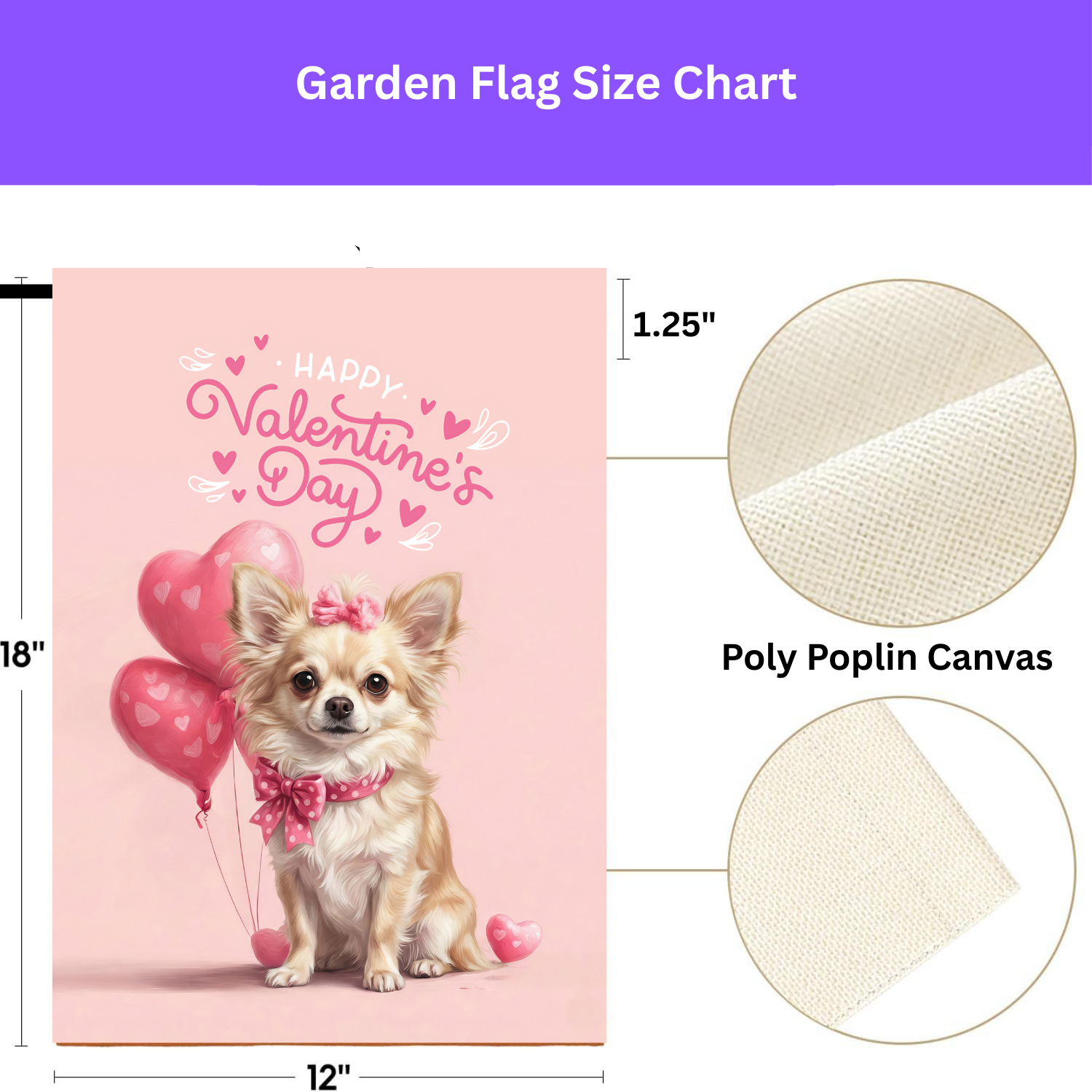 Chihuahua Happy Valentine's Day Garden Flag
