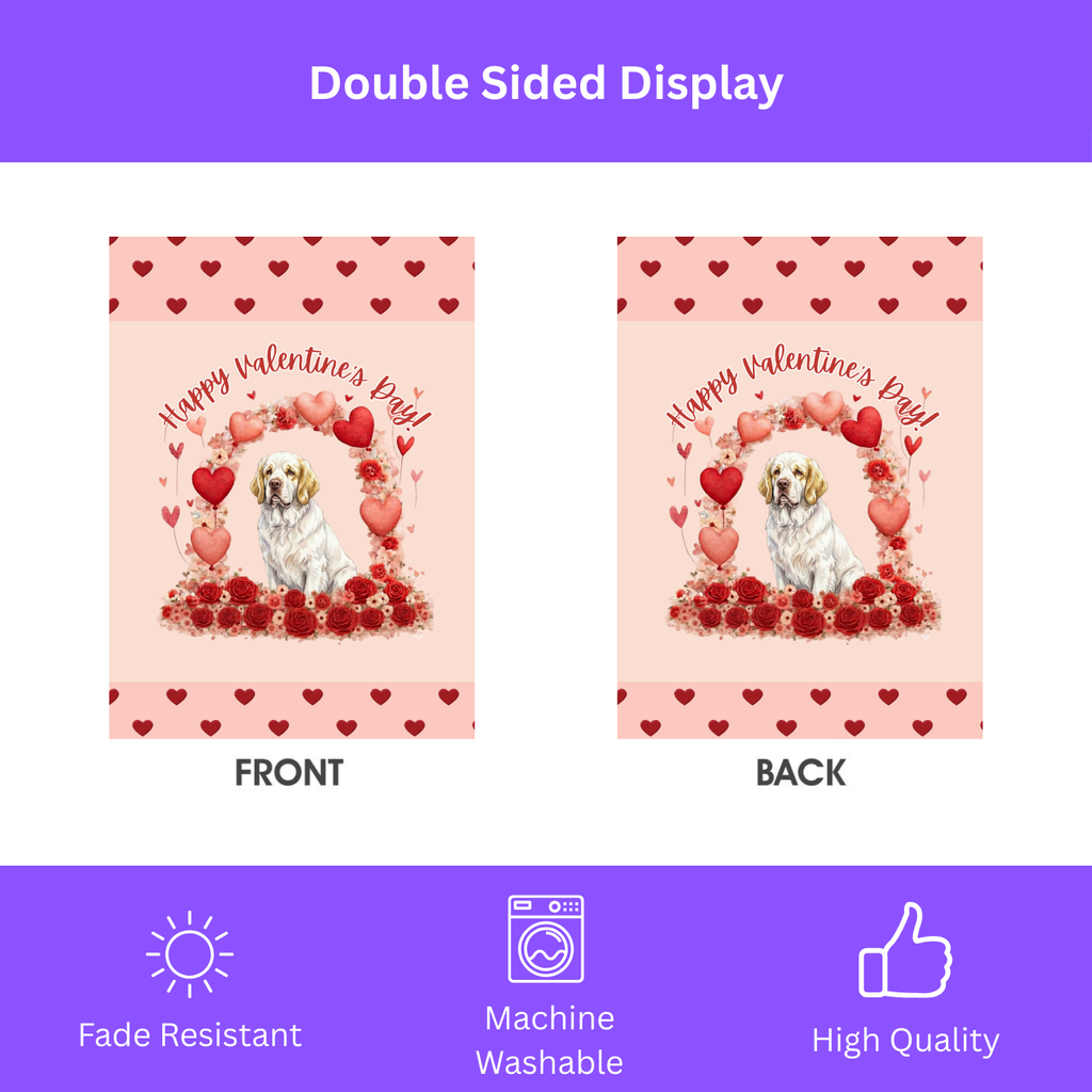 Valentine's Day Clubber Spaniel Garden Flag