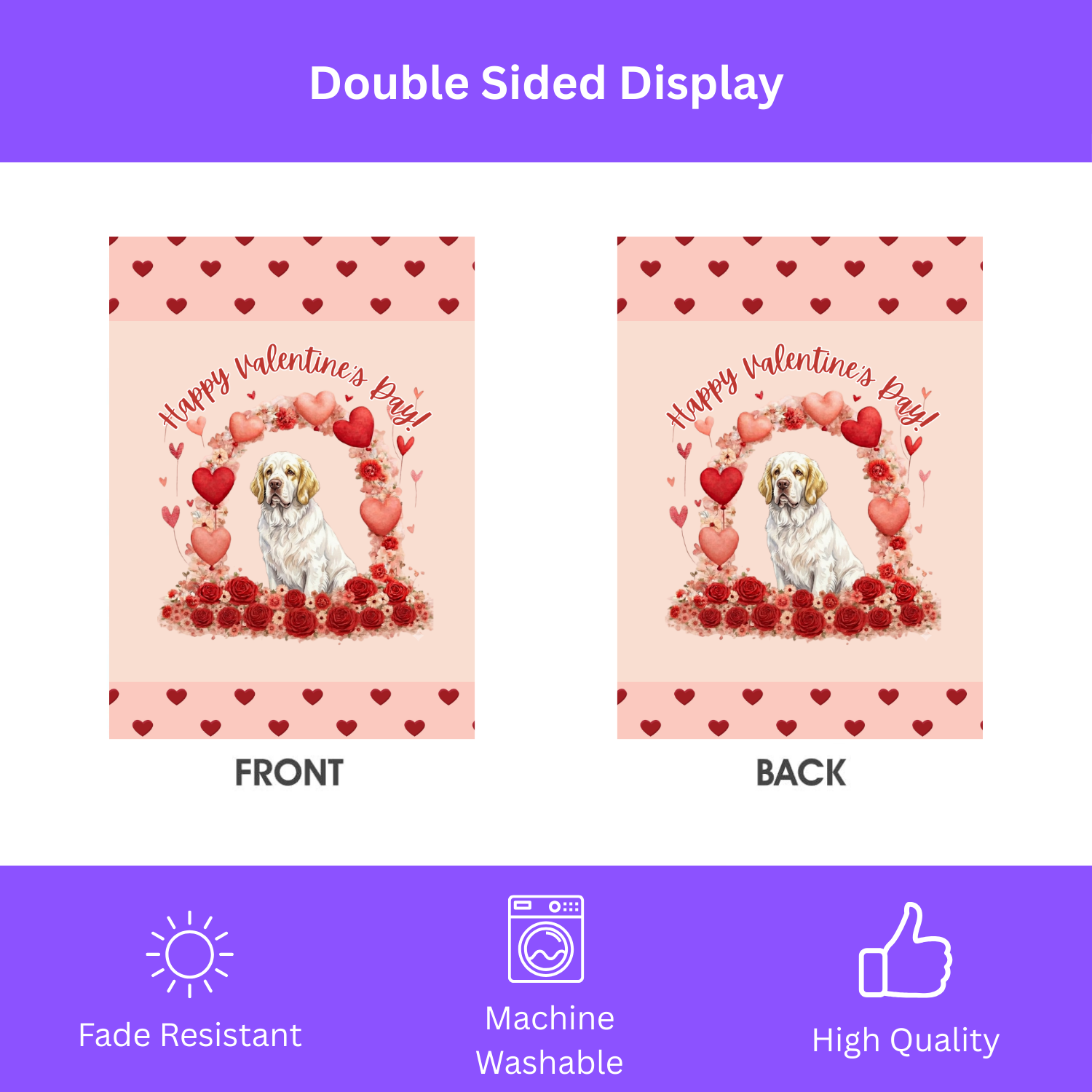 Valentine's Day Clubber Spaniel Garden Flag