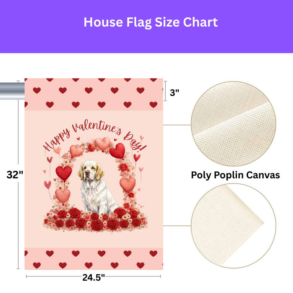 Valentine's Day Clubber Spaniel Garden Flag