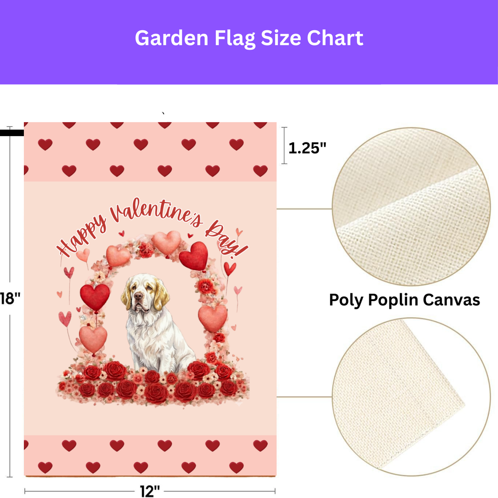 Valentine's Day Clubber Spaniel Garden Flag