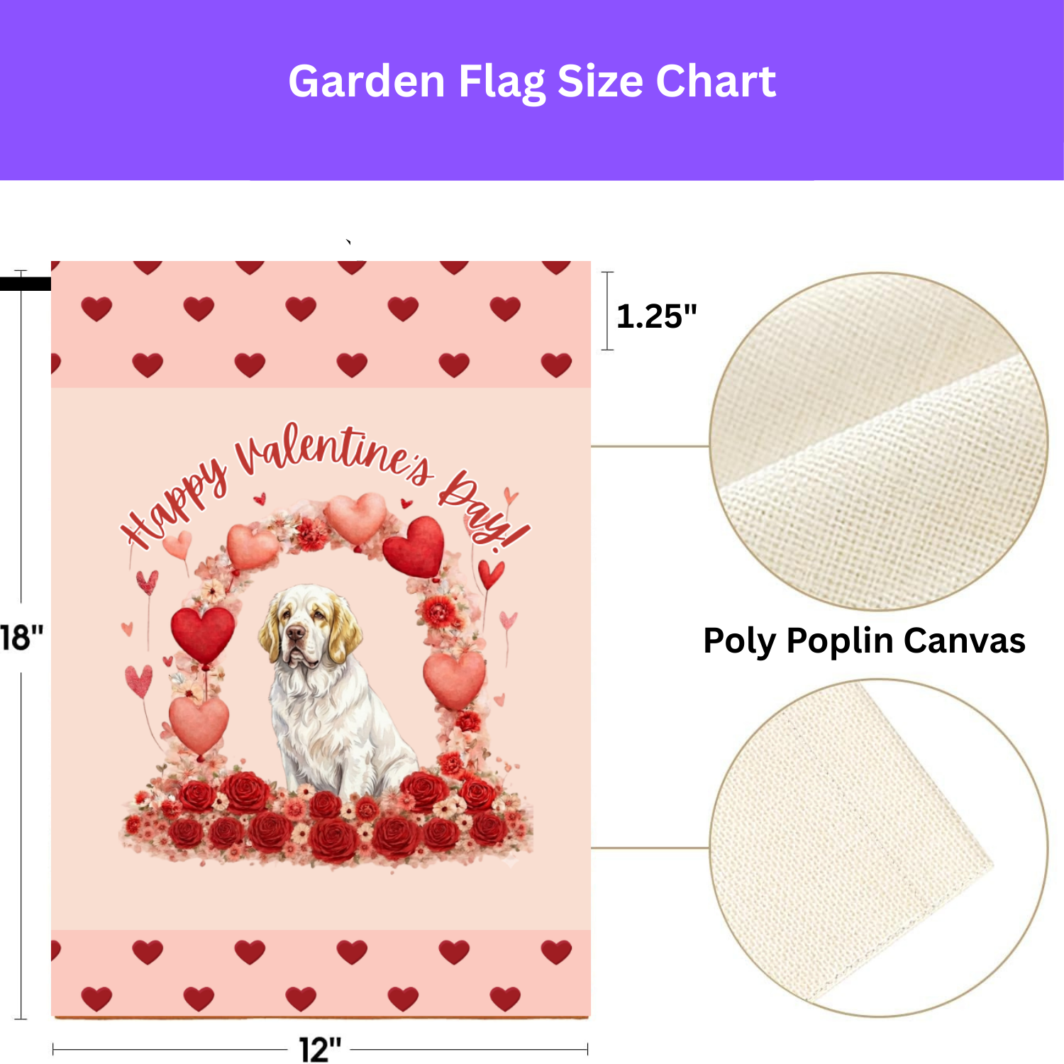 Valentine's Day Clubber Spaniel Garden Flag