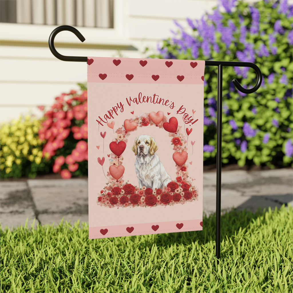 Valentine's Day Clubber Spaniel Garden Flag