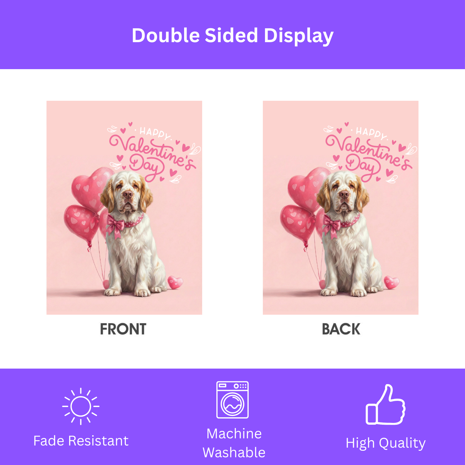 Clubber Spaniel Happy Valentine's Day Garden Flag