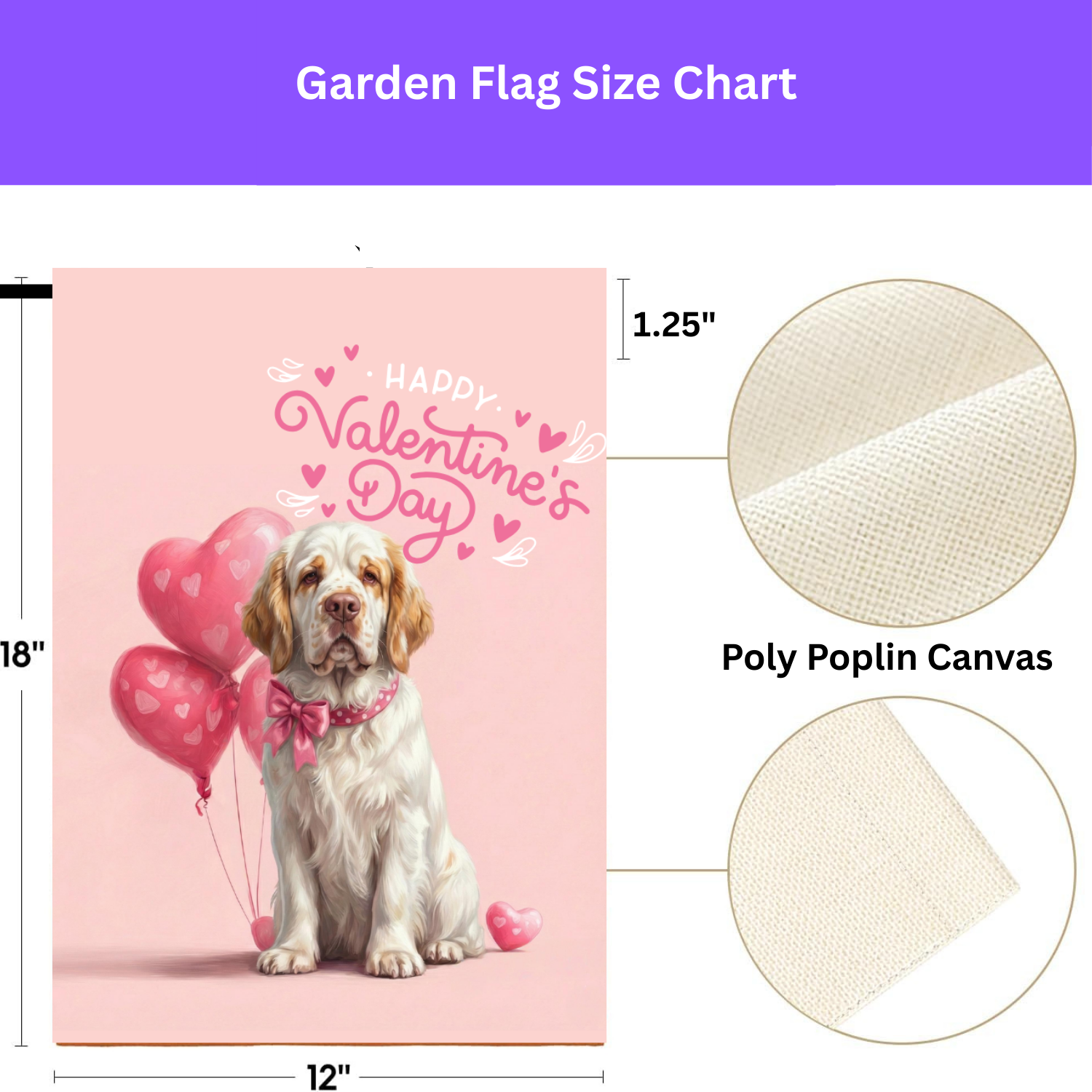 Clubber Spaniel Happy Valentine's Day Garden Flag
