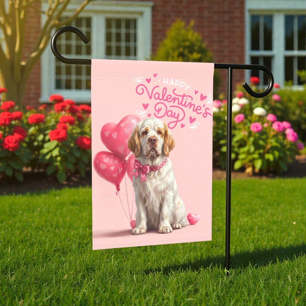 Clubber Spaniel Happy Valentine's Day Garden Flag