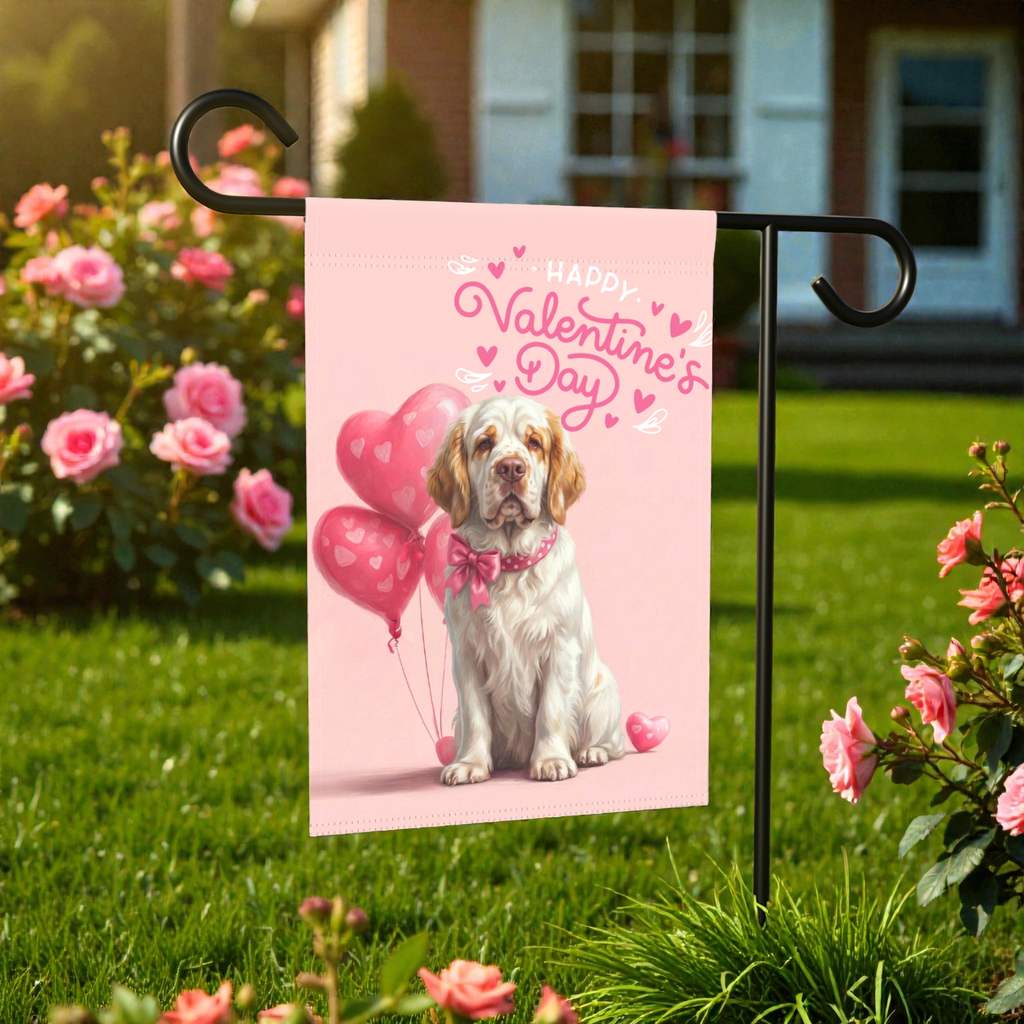 Clubber Spaniel Happy Valentine's Day Garden Flag