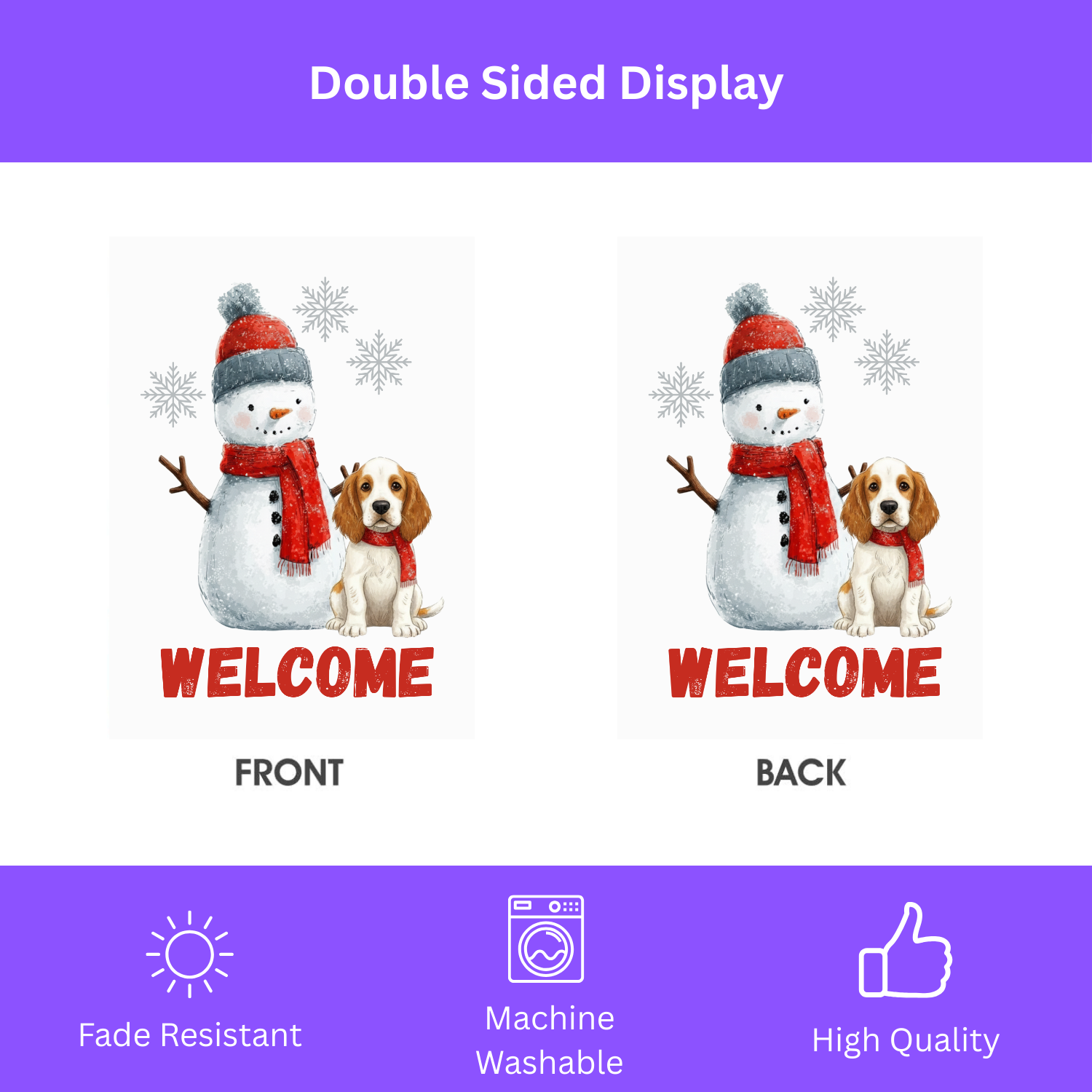 Clubber Spaniel and Snowman Welcome Garden Flag