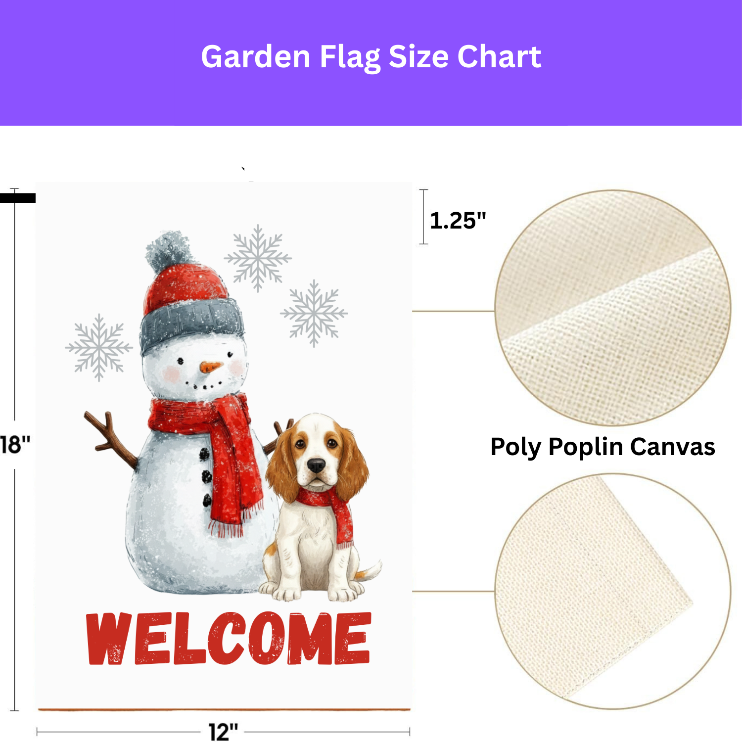Clubber Spaniel and Snowman Welcome Garden Flag