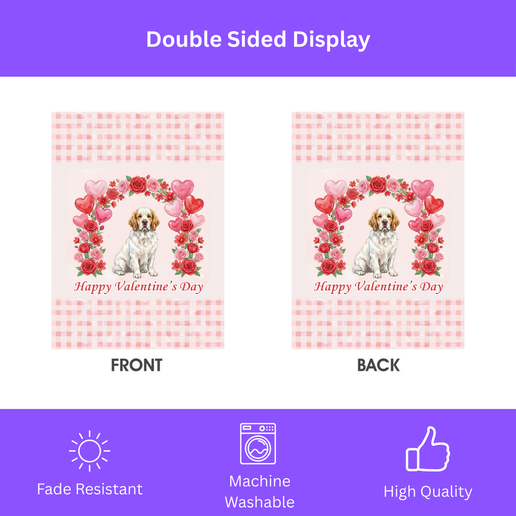 Arch Of Roses Clubber Spaniel Valentine's Day Dog Garden Flag