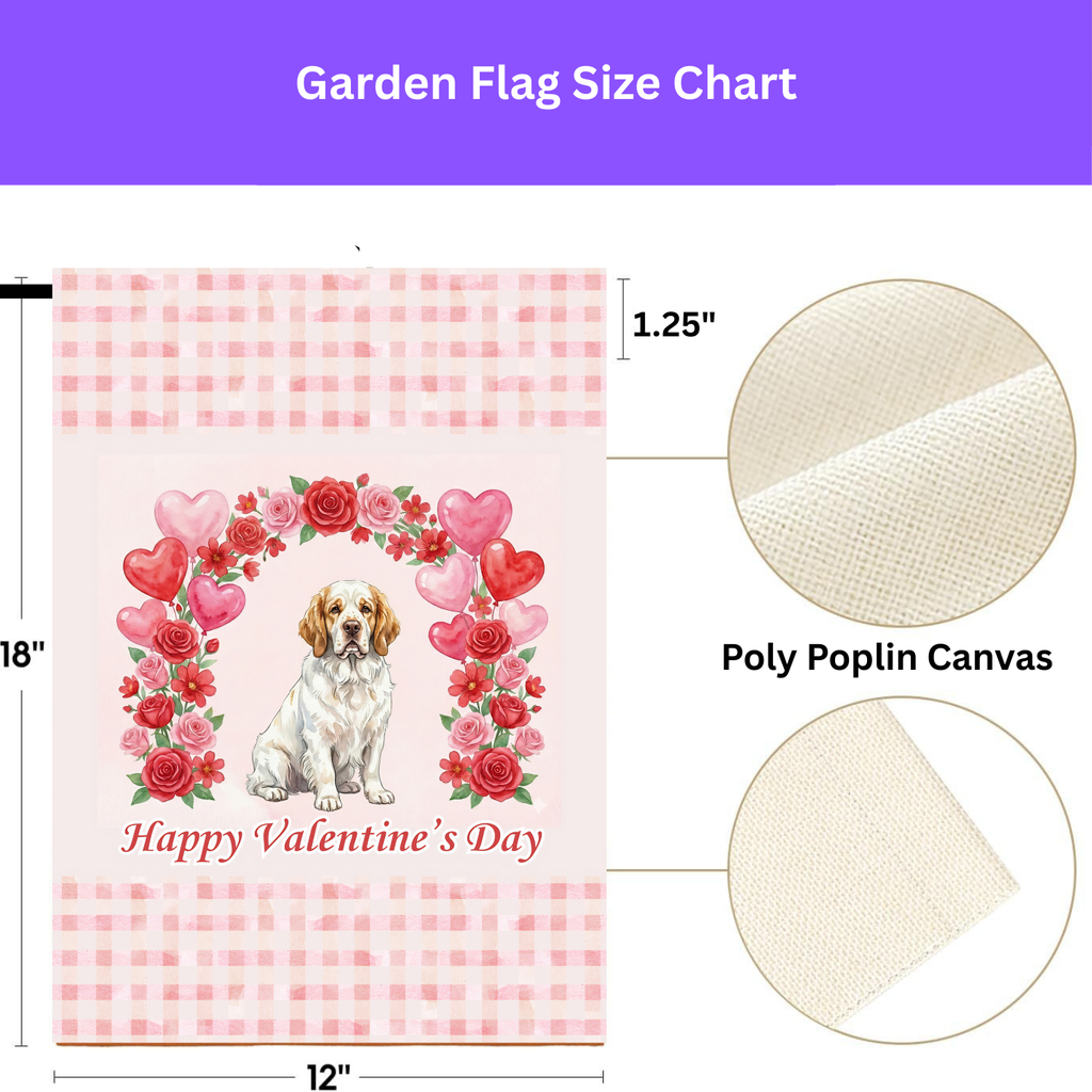 Arch Of Roses Clubber Spaniel Valentine's Day Dog Garden Flag