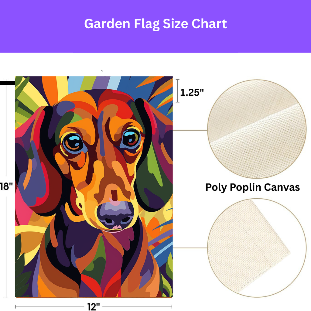 Abstract Colored Dachshund Garden Flag
